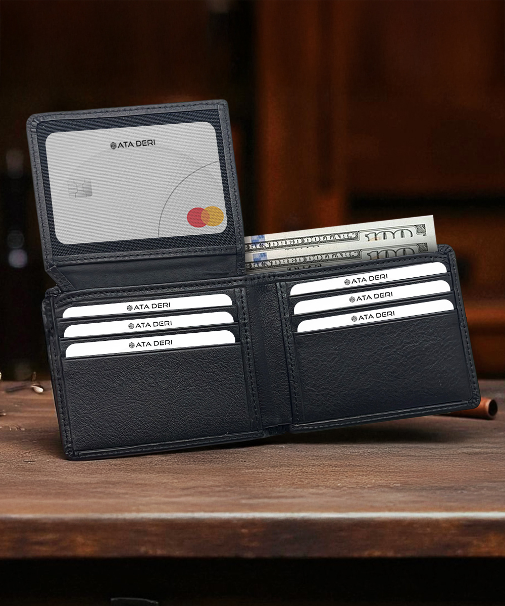 Bölmeli Hakiki Deri Cüzdan Siyah 1004
