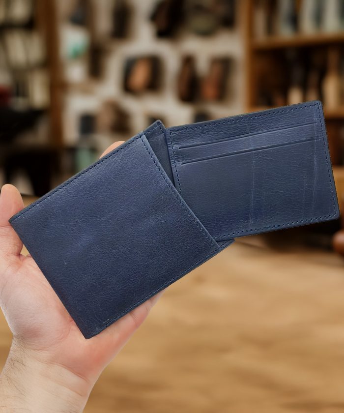 Crazy Kanguru Bölmeli Hakiki Deri Cüzdan Mavi 1023