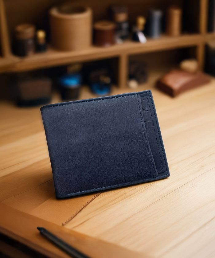 Crazy Kanguru Bölmeli Hakiki Deri Cüzdan Mavi 1023