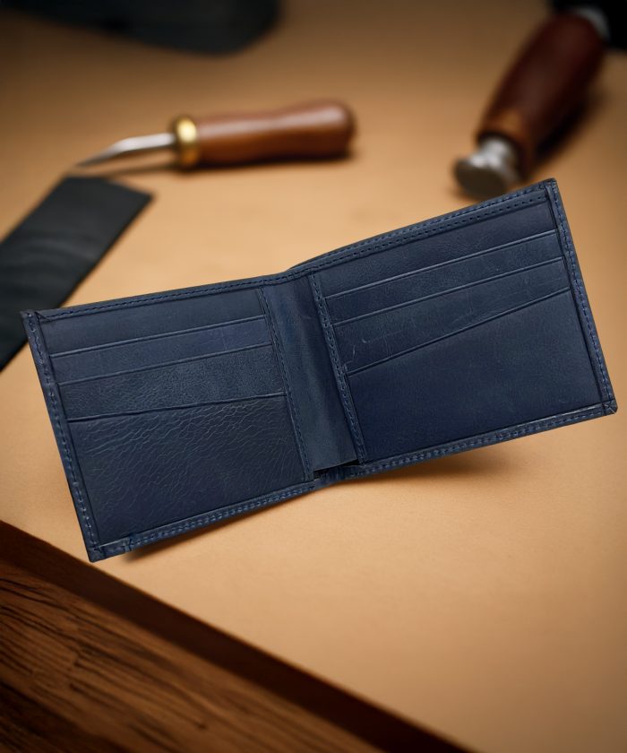 Crazy Kanguru Bölmeli Hakiki Deri Cüzdan Mavi 1023