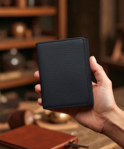 Mıknatıslı Hakiki Deri Cüzdanı Siyah 641