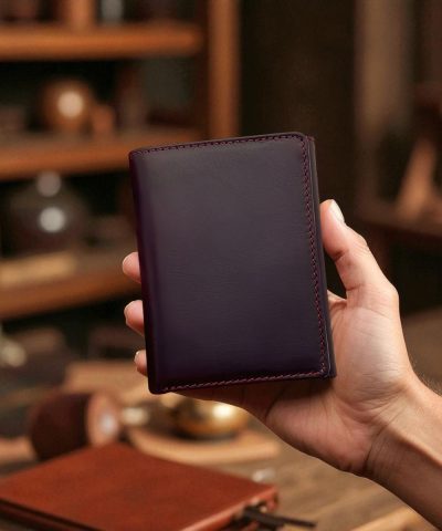 Mıknatıslı Hakiki Deri Cüzdanı Mor 648