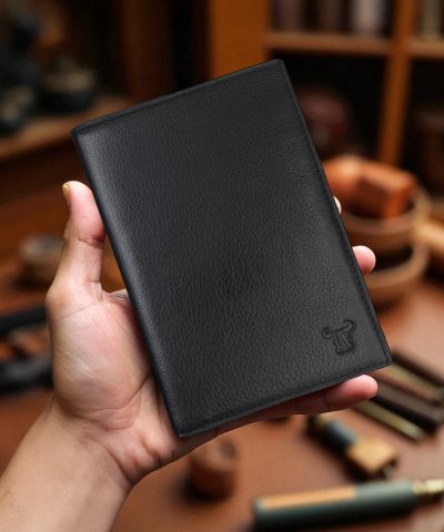 Büyük Boy Siyah Hakiki Deri Cüzdan