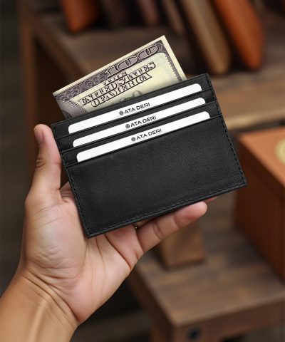 Hakiki Deri Kartlık Siyah