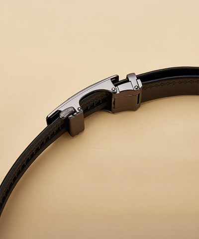 Otomatik Mekanizmalı Hakiki Deri Siyah Kemer