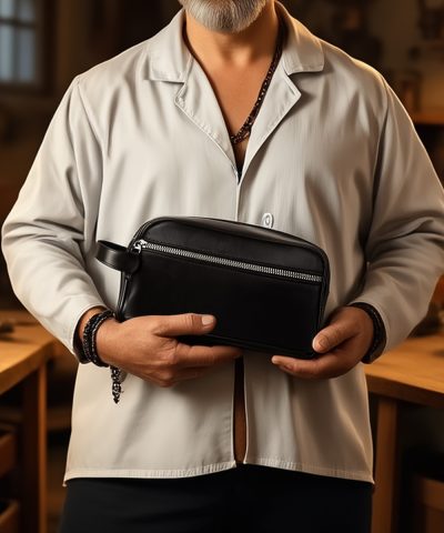 Siyah Hakiki Deri El Çantası