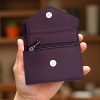 Zarf Hakiki Deri Mor Kadın Cüzdan