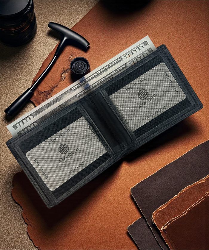 Klasik Erkek Cüzdanı Siyah Deri