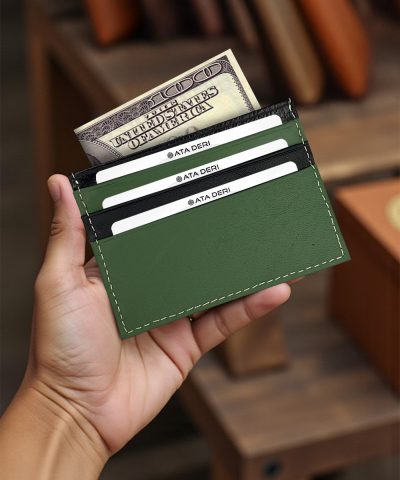 Yeşil Hakiki Deri Kartlık 059